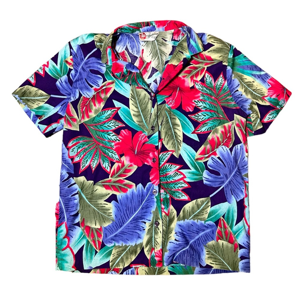 Vintage Hilo Hattie Original Hawaiian Button Down Shirt Size Small